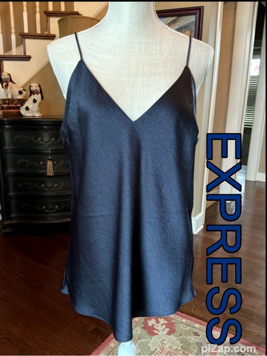 Express Tops - NWT -Express Women's Navy Satin V-Neck Cami Top ~ Sz L
